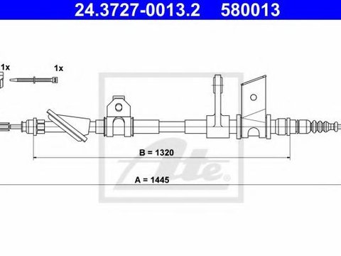 Cablu, frana de parcare ALFA ROMEO 166 limuzina (936) - ATE 24.3727-0013.2
