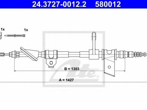 Cablu, frana de parcare ALFA ROMEO 166 limuzina (936) - ATE 24.3727-0012.2