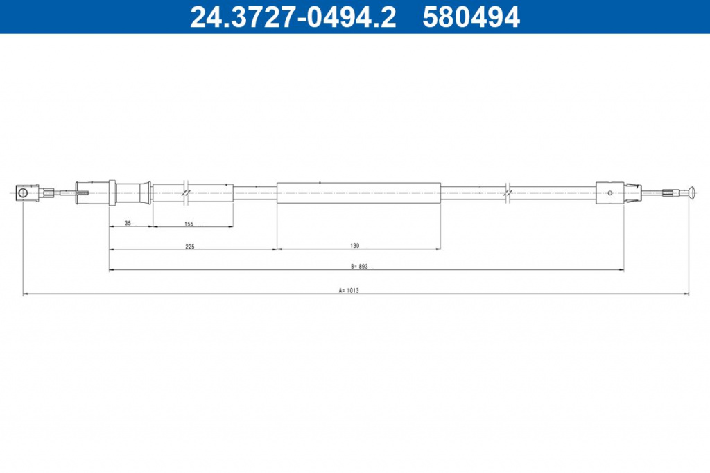 Cablu, frana de parcare ATE 24.3727-0494.2