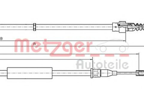 Cablu, frana de parcare AUDI A2 (8Z0) (2000 - 2005) METZGER 10.7512
