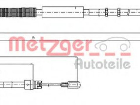 Cablu, frana de parcare AUDI A4 (8E2, B6) (2000 - 2004) METZGER 10.7537