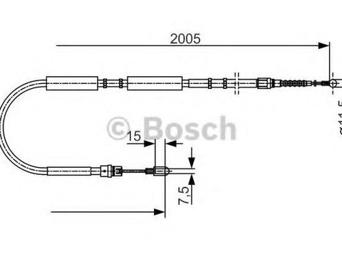 Cablu, frana de parcare AUDI A4 (8E2, B6), AUDI A4 Avant (8E5, B6), AUDI A4 Cabriolet (8H7, B6, 8HE, B7) - BOSCH 1 987 477 923