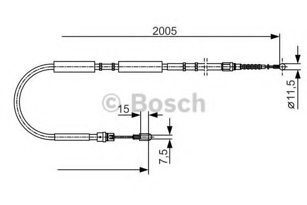 Cablu, frana de parcare AUDI A4 (8EC, B7) (2004 - 2008) BOSCH 1 987 477 923