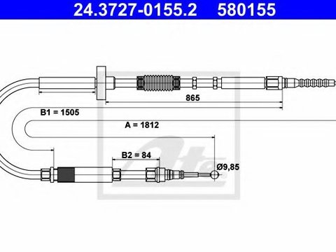 Cablu, frana de parcare AUDI A4 Avant (8D5, B5) (1994 - 2001) ATE 24.3727-0155.2 piesa NOUA