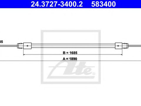 Cablu, frana de parcare AUDI Q7 (4L) (2006 - 2015) ATE 24.3727-3400.2 piesa NOUA