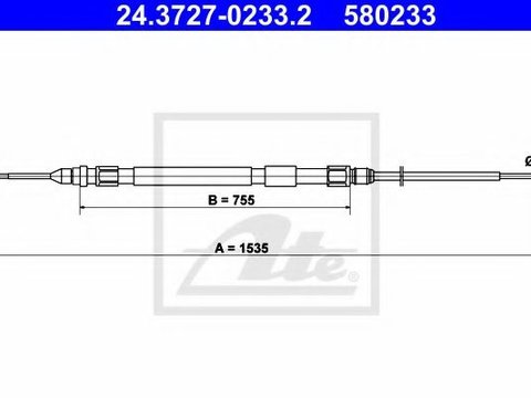 Cablu, frana de parcare BMW 3 (E90) (2005 - 2011) ATE 24.3727-0233.2