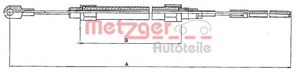 Cablu, frana de parcare BMW 3 limuzina (E36), BMW 3 cupe (E36), BMW 3 Cabriolet (E36) - METZGER 10.4131