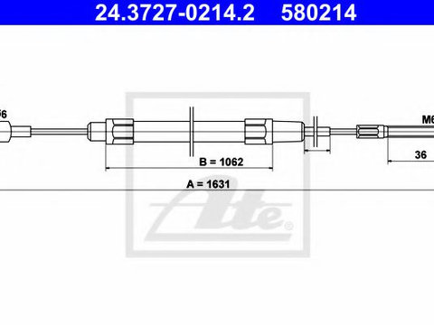 Cablu, frana de parcare BMW 3 Touring (E36) (1995 - 1999) ATE 24.3727-0214.2