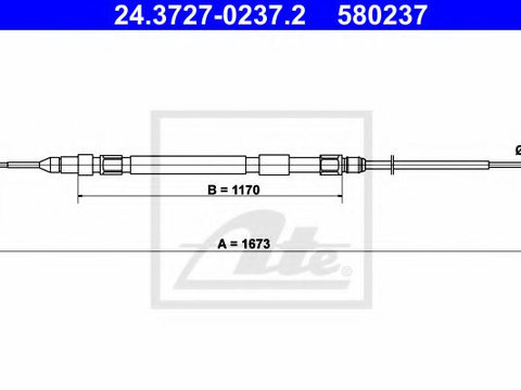 Cablu, frana de parcare BMW 5 (E60) (2003 - 2010) ATE 24.3727-0237.2