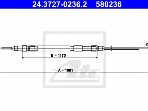 Cablu, frana de parcare BMW 5 (E60) (2003 - 2010) ATE 24.3727-0236.2