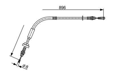 Cablu, frana de parcare BOSCH 1 987 482 543