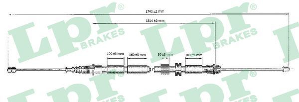 Cablu frana de parcare C0263B LPR pentru Ford Mond