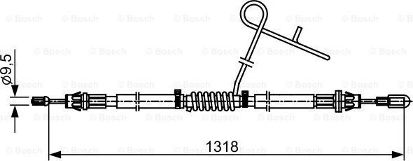 Cablu. frana de parcare Cablu frana de mana Spate Dreapta 1318mm se potrivește. FORD TOURNEO CUSTOM V362 TRANSIT CUSTOM V362 TRA FORD TRANSIT CUSTOM V362 (FY, FZ), Van, 04.2012 - BOSCH 1 987 482 559