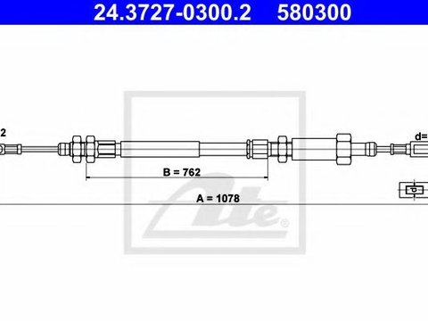 Cablu, frana de parcare CITROËN RELAY bus (244, Z_) (2002 - 2016) ATE 24.3727-0300.2