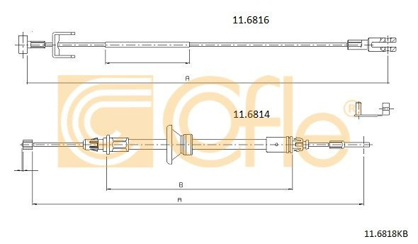 Cablu frana de parcare # fata Nissan Primastar 2001 2002 2003 2004 2005 2006 2007 2008 2009 2010 2011 2012 2013 2014 2015 2016 2017 2018 2019 2020 2021 2022 2023 2024 2025 # 11 6818KB # COFLE