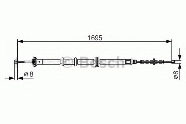 Cablu, frana de parcare FIAT QUBO (225) (2008 - 2016) BOSCH 1 987 482 205 piesa NOUA