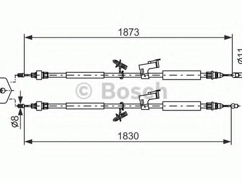 Cablu, frana de parcare FORD FOCUS C-MAX, FORD FOCUS II (DA_), FORD FOCUS II Station Wagon (DA_) - BOSCH 1 987 477 216