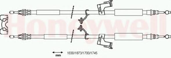 Cablu, frana de parcare FORD FOCUS (DAW, DBW), FORD FOCUS Clipper (DNW), FORD FOCUS limuzina (DFW) - BENDIX 433109B