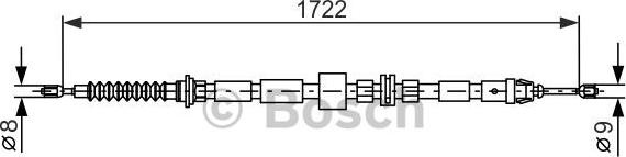 Cablu, frana de parcare FORD MONDEO III (BWY), Turism, 10.2000 - 03.2007 BOSCH 1 987 477 733