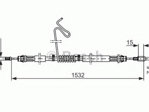 Cablu, frana de parcare FORD TRANSIT bus, FORD TRANSIT caroserie, FORD TRANSIT platou / sasiu - BOSCH 1 987 482 277