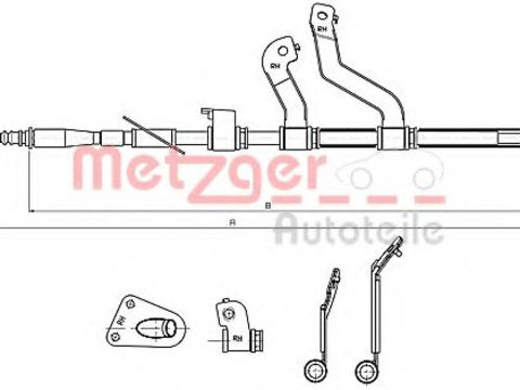 Cablu, frana de parcare HYUNDAI i30 Cupe (2013 - 2016) METZGER 17.2580 piesa NOUA