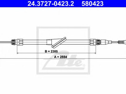 Cablu, frana de parcare MERCEDES CLK Cabriolet (A208) (1998 - 2002) ATE 24.3727-0423.2 piesa NOUA