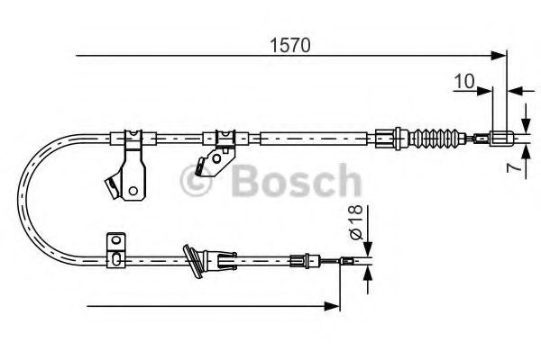 Cablu, frana de parcare MITSUBISHI COLT CZC Cabriolet (RG) (2006 - 2009) BOSCH 1 987 482 272
