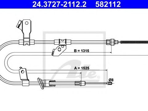 Cablu, frana de parcare MITSUBISHI COLT VI (Z3, Z2) (2002 - 2012) ATE 24.3727-2112.2 piesa NOUA