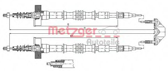 Cablu, frana de parcare OPEL ASTRA G combi (F35_) 