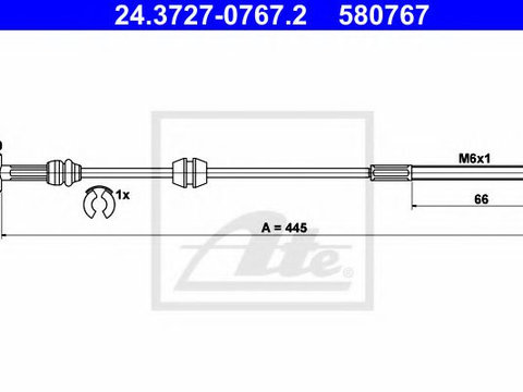 Cablu, frana de parcare OPEL COMBO Combi (2001 - 2016) ATE 24.3727-0767.2 piesa NOUA