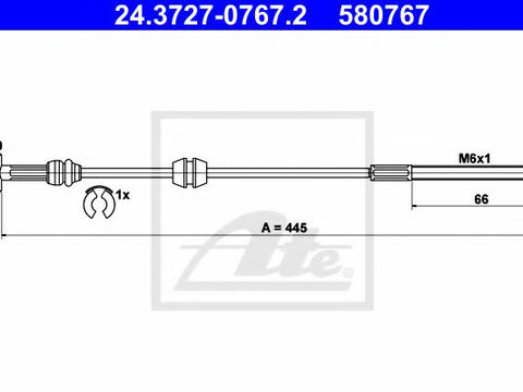 Cablu, frana de parcare OPEL COMBO Tour (2001 - 2016) ATE 24.3727-0767.2 piesa NOUA