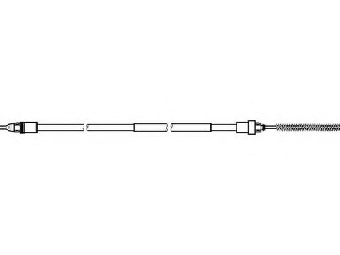 Cablu, frana de parcare PEUGEOT 106 (1A, 1C), Citroen CHANSON (S0, S1), PEUGEOT 106 Mk II (1) - TOPRAN 721 660