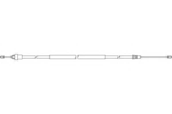 Cablu, frana de parcare PEUGEOT 206 hatchback (2A/C), PEUGEOT 206 CC (2D), PEUGEOT 206 SW (2E/K) - TOPRAN 721 658