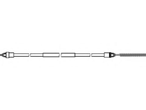 Cablu, frana de parcare PEUGEOT 206 hatchback (2A/C), PEUGEOT 206 CC (2D), PEUGEOT 206 SW (2E/K) - TOPRAN 721 657