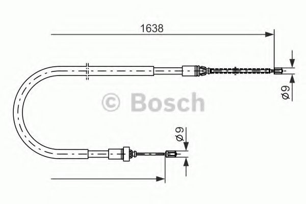 Cablu, frana de parcare PEUGEOT 206 SW (2E/K) (2002 - 2016) BOSCH 1 987 477 586