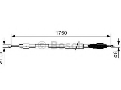 Cablu, frana de parcare PORSCHE CAYENNE (9PA, 955) (2002 - 2010) BOSCH 1 987 482 018