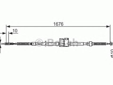 Cablu frana de parcare punte spate dreapta AUDI 100/200/A6 QUATTRO 83-97 1503/1676 MM - Cod intern: W20017619 - LIVRARE DIN STOC in 24 ore!!!