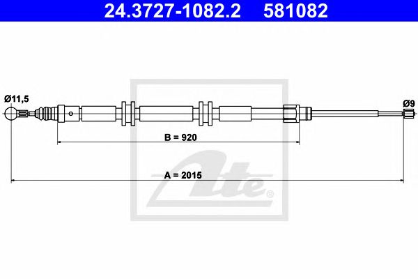 Cablu frana de parcare punte spate stanga/dreapta RENAULT KANGOO 08- - Cod intern: W20295117 - LIVRARE DIN STOC in 24 ore!!!