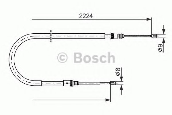 Cablu, frana de parcare RENAULT LAGUNA III Grandtour (KT0/1) (2007 - 2016) BOSCH 1 987 482 303 piesa NOUA