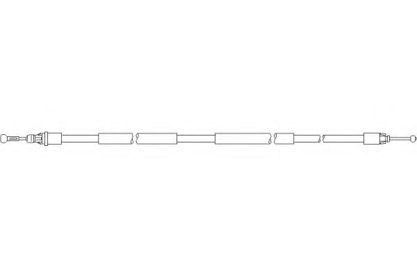Cablu, frana de parcare RENAULT TRAFIC II bus (JL), RENAULT TRAFIC II Van (FL), OPEL VIVARO caroserie (F7) - TOPRAN 207 388