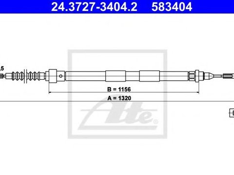 Cablu, frana de parcare SEAT ALHAMBRA (7V8, 7V9) (1996 - 2010) ATE 24.3727-3404.2 piesa NOUA