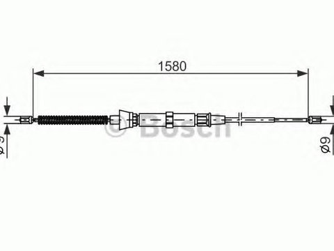 Cablu, frana de parcare SEAT CORDOBA (6L2) (2002 - 2009) BOSCH 1 987 477 806