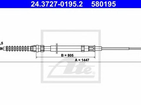 Cablu, frana de parcare SKODA OCTAVIA II (1Z3) (2004 - 2013) ATE 24.3727-0195.2 piesa NOUA