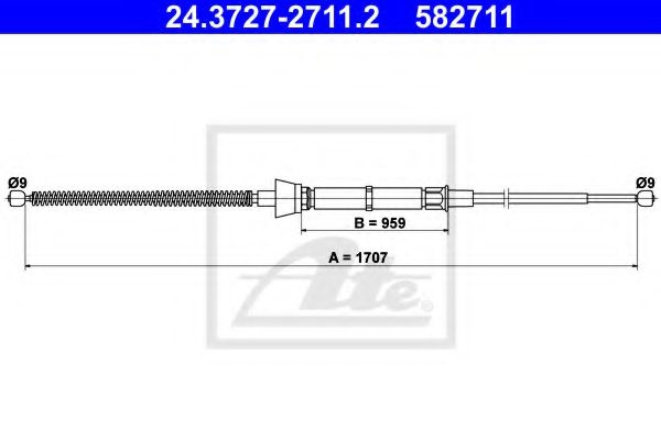 Cablu, frana de parcare SKODA RAPID Spaceback (NH1