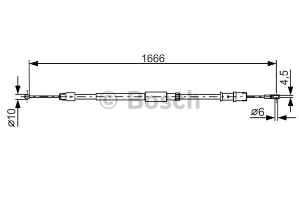 Cablu, frana de parcare stanga (1987482032 BOSCH) MERCEDES-BENZ,VW