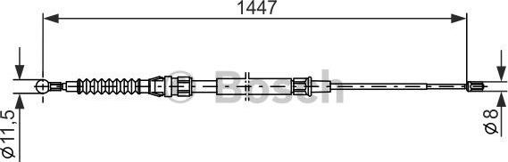 Cablu, frana de parcare VW GOLF V (1K1), Hatchback, 10.2003 - 02.2009 BOSCH 1 987 477 958