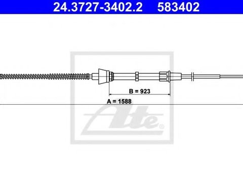 Cablu, frana de parcare VW POLO (6R, 6C) (2009 - 2020) ATE 24.3727-3402.2