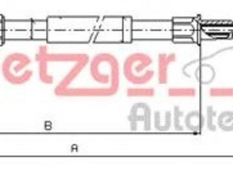 Cablu, frana de parcare VW TOURAN (1T1, 1T2) - METZGER 10.7626