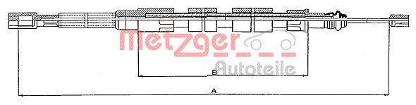 Cablu frana de parcare # Vw Transporter 1979 1980 1981 1982 # 10 739 # METZGER