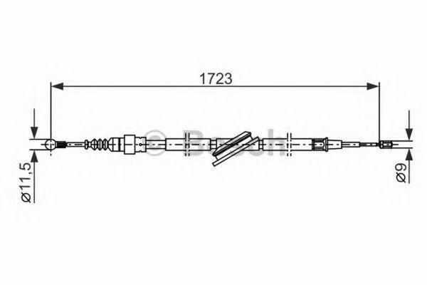 Cablu frana mana AUDI A3 8L1 BOSCH 1987477686